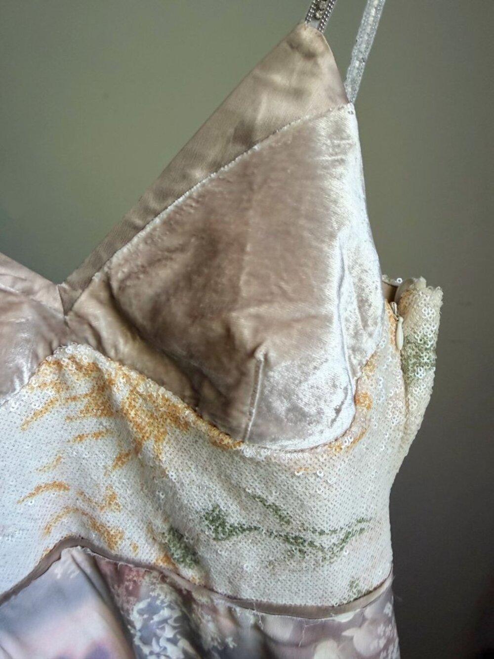 ZARA Limited Edition Velvet Sequin Floral Maxi Dress S - Picture 5 of 11